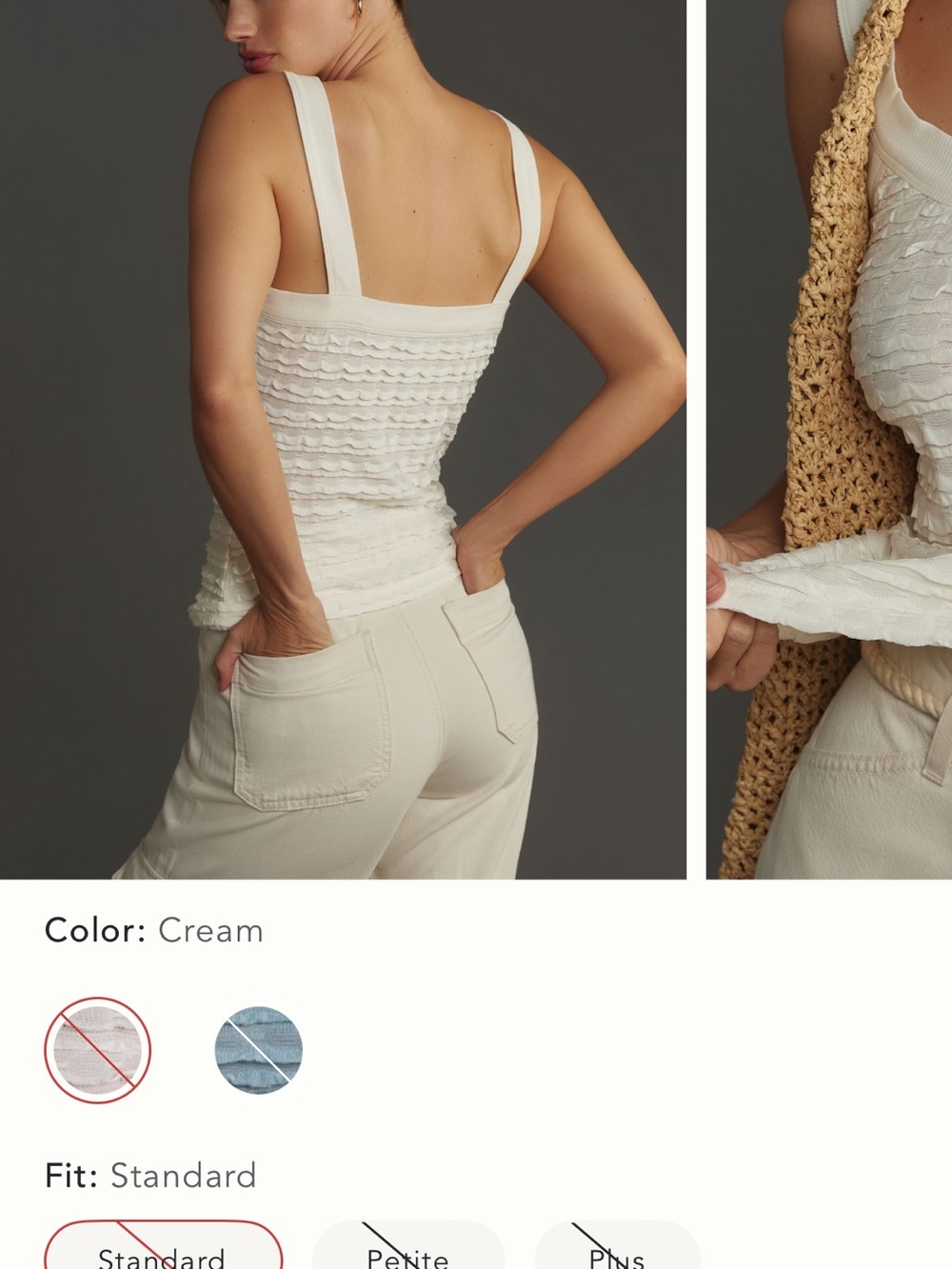 Anthropologie Scoop Neck Ruffled Tank - Picture 4 of 9